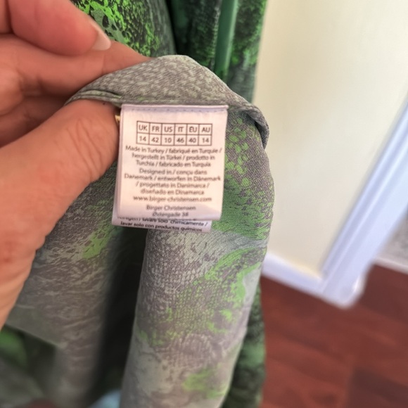 RODARTE Kira Python Print Puff-Sleeve Midi Wrap Dress with Rhinestones - Picture 8 of 9